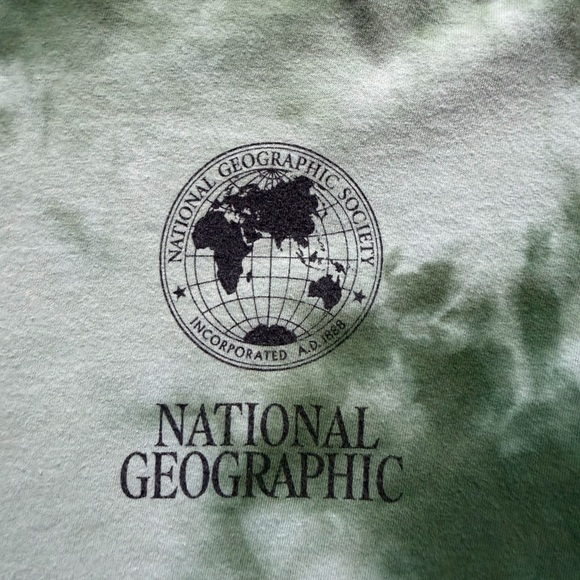 National Geographic Long Sleeve Green Tie dye T Shirt Men’s XL Marble Acid - Picture 3 of 15